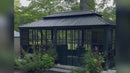 PURPLE LEAF Sunroom Hardtop Gazebo Solarium Grey Galvanized Steel Double Roof  All-Weather Aluminum Outdoor Screen House