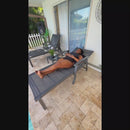 PURPLE LEAF Oversized Chaise Lounge Chair Outdoor Extra Wide Pool Lounge Chairs 5 Adjustable Position with Armrests and Side Table, Aluminum Patio Lounge Chair for Outside, Backyard, Pool