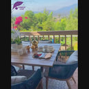 PURPLE LEAF Patio Dining Set for Garden Deck Wicker Table and Chairs Set