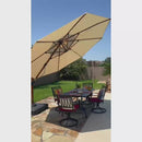 PURPLE LEAF Double Top 10 / 11 / 12 / 13 ft Round Aluminum Patio Umbrella in Wood Color