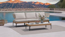 PURPLE LEAF Melben Patio Conversation Set Light Grey Outdoor Aluminum Modern Wicker Sofa Chairs Sets for Balcony Yard Porch