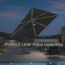 PURPLE LEAF LED Economical 10ft Patio Umbrellas Outdoor Umbrella with Lights