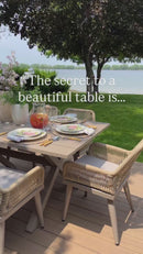 PURPLE LEAF Outdoor Dining Set All-Weather PE Rattan Outdoor Patio Furniture Set with Aluminum Frame