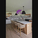 PURPLE LEAF Patio Chairs, 2 Set Outdoor Bar Stools Modern Counter Height Bar, Cushions Included