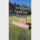 PURPLE LEAF Solar Powered Umbrella LED Rectangular Patio Umbrella with Lights