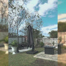 PURPLE LEAF Cantilever Patio Umbrella Gray Pole Outdoor Umbrella with UV Protection