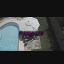 PURPLE LEAF Outdoor Garden Umbrella with Base, Cantilever Umbrellas in Wood Color