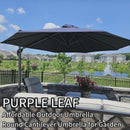 PURPLE LEAF Affordable Outdoor Umbrella Round Cantilever Umbrella for Garden
