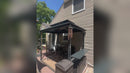 PURPLE LEAF Hardtop Grill Gazebo for Patio Bronze Permanent Metal Roof Outside Sun Shade Outdoor BBQ Canopy with String Lights