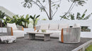 PURPLE LEAF Hailar U-Shaped Patio Conversation Set with Genuine Teak Cushions and Pillows Olefin Rope Backres Outdoor Couch Sets for Porch Garden