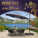 PURPLE LEAF Economical 10 / 11 ft Patio Offset Umbrellas