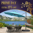 PURPLE LEAF Economical 10 / 11 ft Patio Offset Umbrellas