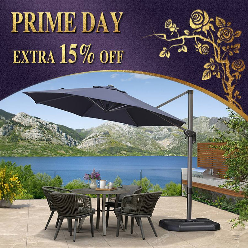 PURPLE LEAF Economical 10 / 11 ft Patio Offset Umbrellas