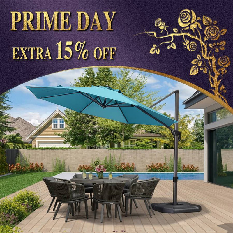 PURPLE LEAF Economical 10 / 11 ft Patio Offset Umbrellas