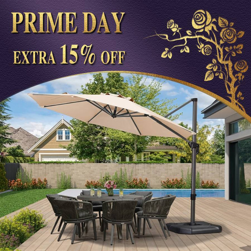 PURPLE LEAF Economical 10 / 11 ft Patio Offset Umbrellas