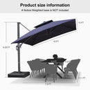 PURPLE LEAF Double Top 10 / 11 / 12 / 9 x 12 ft Square and Rectangle Outdoor Cantilever Umbrella