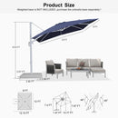 PURPLE LEAF Best White Patio Rotating Umbrella Swivel Outdoor Umbrellas