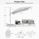 PURPLE LEAF Best White Patio Rotating Umbrella Swivel Outdoor Umbrellas