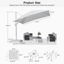 PURPLE LEAF Best White Patio Rotating Umbrella Swivel Outdoor Umbrellas