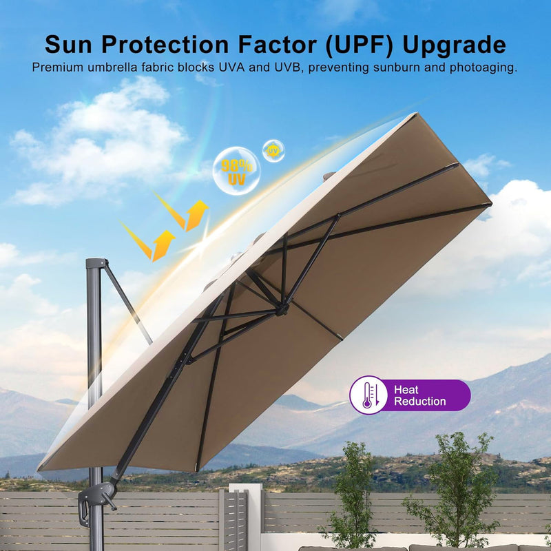 PURPLE LEAF UV Resistant Affordable Patio Outdoor Umbrella with Recycled Fabric