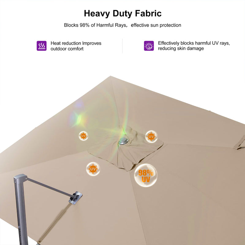 PURPLE LEAF UV Resistant Affordable Patio Outdoor Umbrella with Recycled Fabric