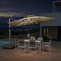 PURPLE LEAF 10 / 11 / 12 ft Round Outdoor Umbrellas with Lights - Purple Leaf Garden