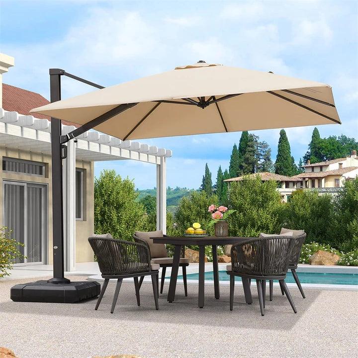 PURPLE LEAF Outdoor Sun Heavy Duty Cantilever Umbrella for Patio, Porch, Beach