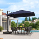 【Outdoor Idea】PURPLE LEAF Patio Umbrellas, Outdoor Patio Umbrella with Base, Navy