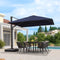 PURPLE LEAF Outdoor Patio Umbrella with Base, Garden Pool Umbrella, Navy Blue