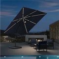 PURPLE LEAF LED Economical 10ft Patio Umbrellas Outdoor Umbrella with Lights - Purple Leaf Garden