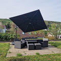 PURPLE LEAF LED Economical 10ft Patio Umbrellas Outdoor Umbrella with Lights - Purple Leaf Garden