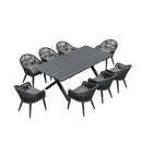 PURPLE LEAF 10/8/6 Pieces Outdoor Dining Set with Patio Aluminium Dining Table Rattan Chairs for Kitchen Grey - Purple Leaf Garden
