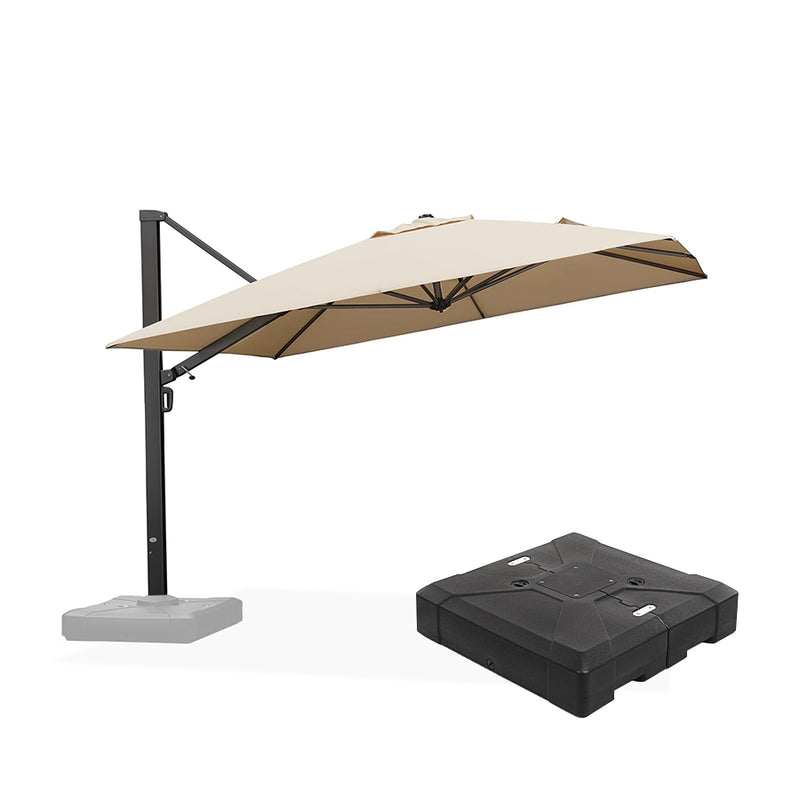 PURPLE LEAF Outdoor Sun Heavy Duty Large Cantilever Umbrella with Base