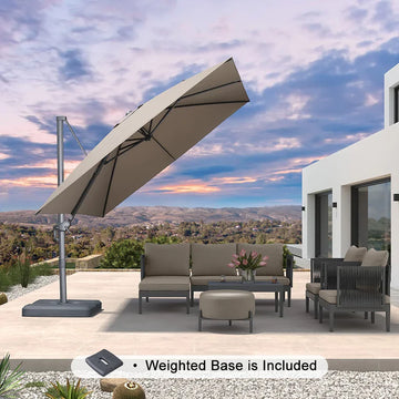 free standing patio umbrella with weighted base UV Resistant 8.4 FT Overall Dimensions(base) filter_Season:spring/summer Thule Stravan 16