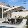 PURPLE LEAF UV50+ Fade Resistant Patio Cantilever Umbrella with Recycled Fabric