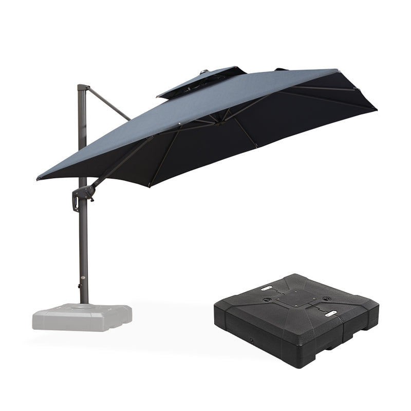 PURPLE LEAF UV50+ Fade Resistant Cantilever Umbrella, Patio Umbrellas with Base