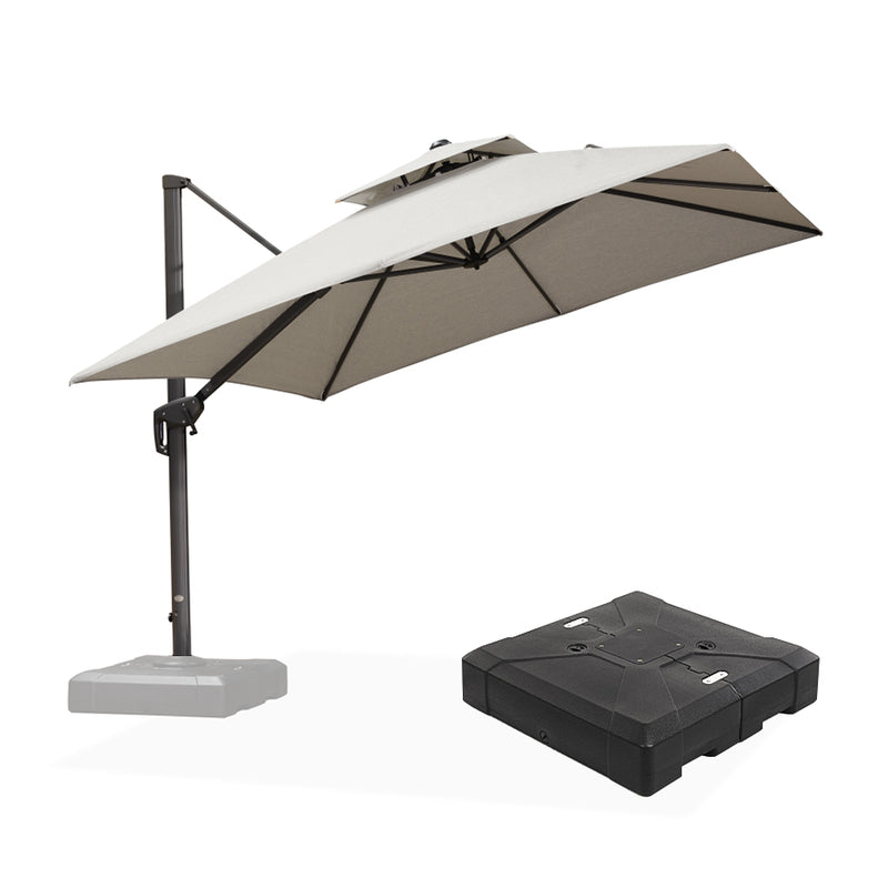 PURPLE LEAF UV50+ Fade Resistant Cantilever Umbrella, Patio Umbrellas with Base