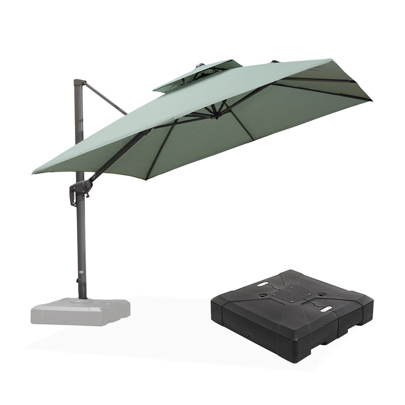 PURPLE LEAF UV50+ Fade Resistant Cantilever Umbrella, Patio Umbrellas with Base