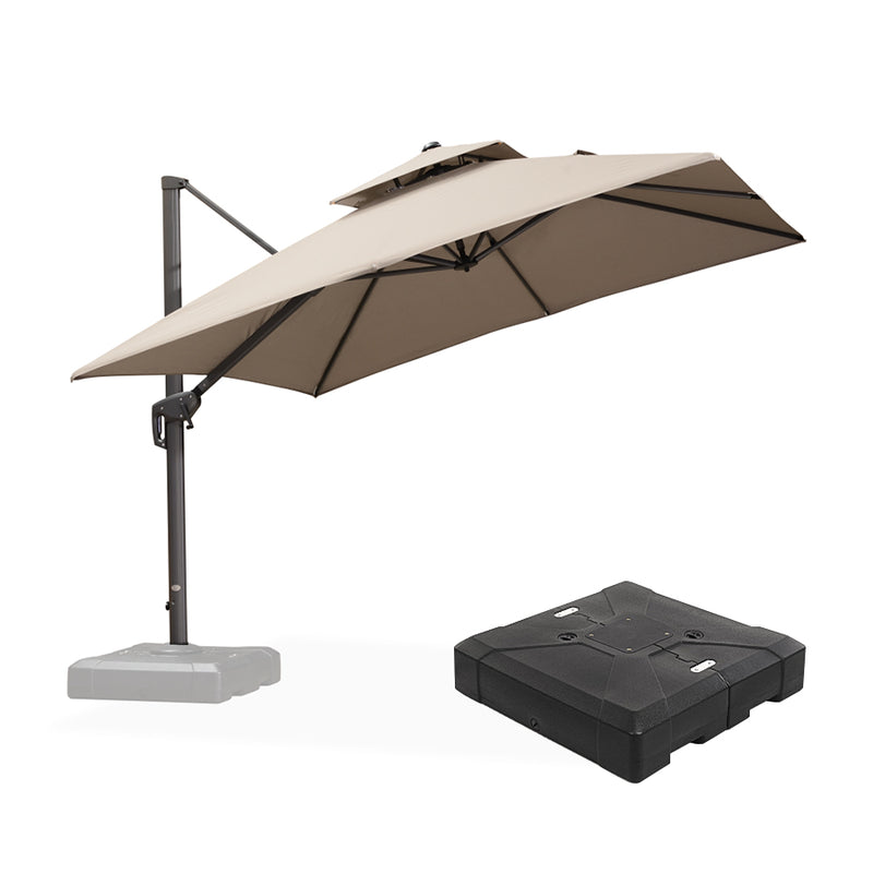 PURPLE LEAF UV50+ Fade Resistant Cantilever Umbrella, Patio Umbrellas with Base