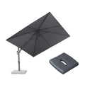 PURPLE LEAF UV Resistant Patio Umbrella with Base, Left-Right Tilt & 360° Swivel