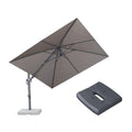 PURPLE LEAF UV Resistant Patio Umbrella with Base, Left-Right Tilt & 360° Swivel