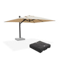 PURPLE LEAF Outdoor Sun Heavy Duty Large Cantilever Umbrella with Base