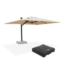 PURPLE LEAF Outdoor Sun Heavy Duty Large Cantilever Umbrella with Base