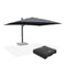 PURPLE LEAF Outdoor Sun Heavy Duty Large Cantilever Umbrella with Base