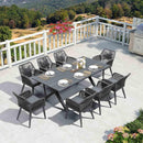 PURPLE LEAF 11/9/7 Pieces Outdoor Dining Set PE Rattan Outdoor Patio Furniture Set Grey - Purple Leaf Garden