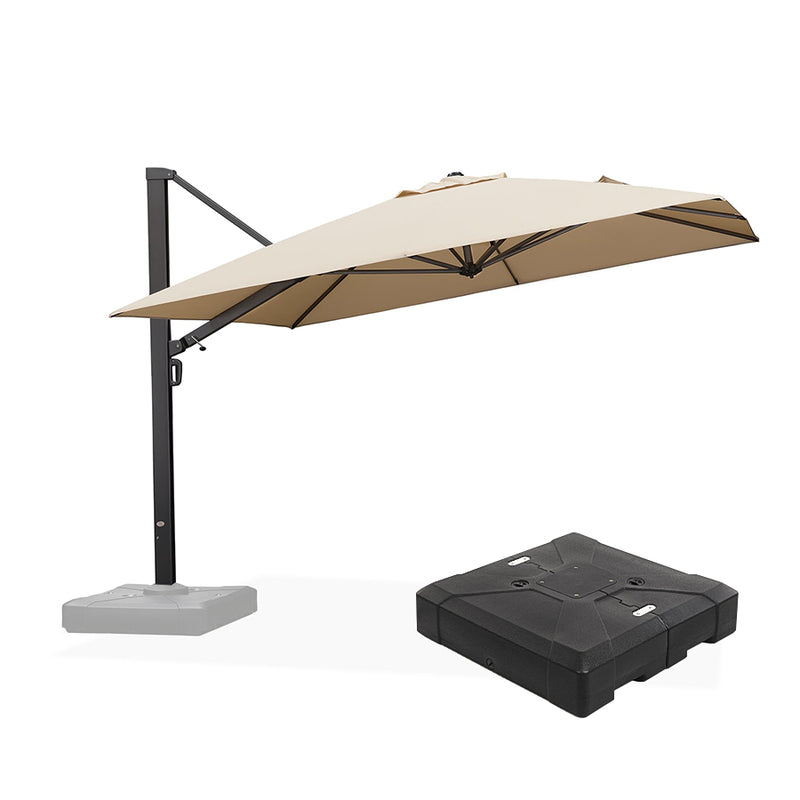 PURPLE LEAF Outdoor Sun Heavy Duty Large Cantilever Umbrella with Base