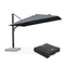 PURPLE LEAF Outdoor Sun Heavy Duty Large Cantilever Umbrella with Base