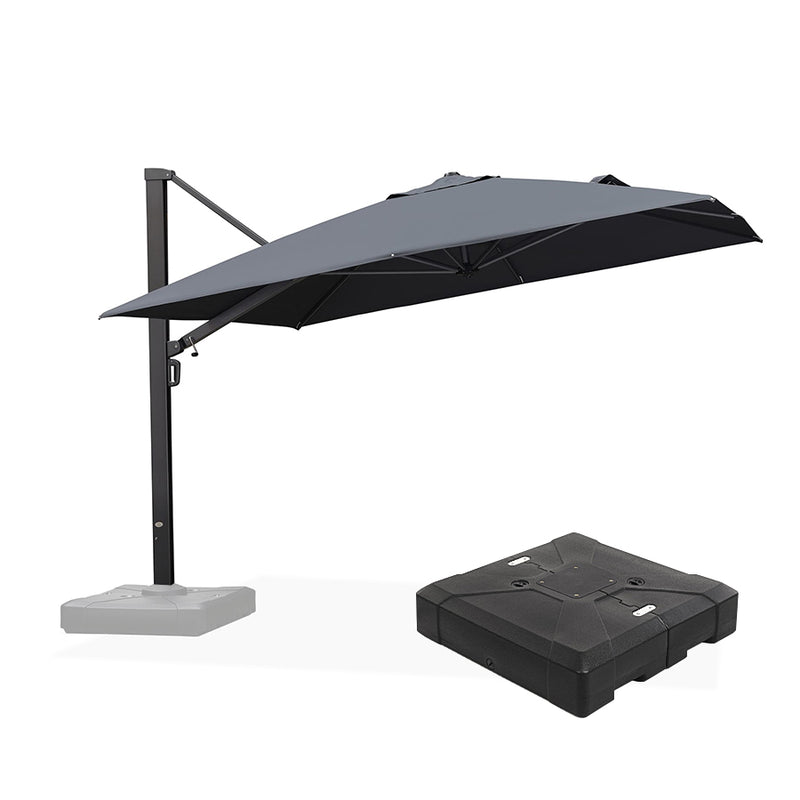 PURPLE LEAF Outdoor Sun Heavy Duty Large Cantilever Umbrella with Base