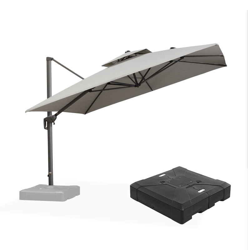 PURPLE LEAF UV50+ Fade Resistant Cantilever Umbrella, Patio Umbrellas with Base