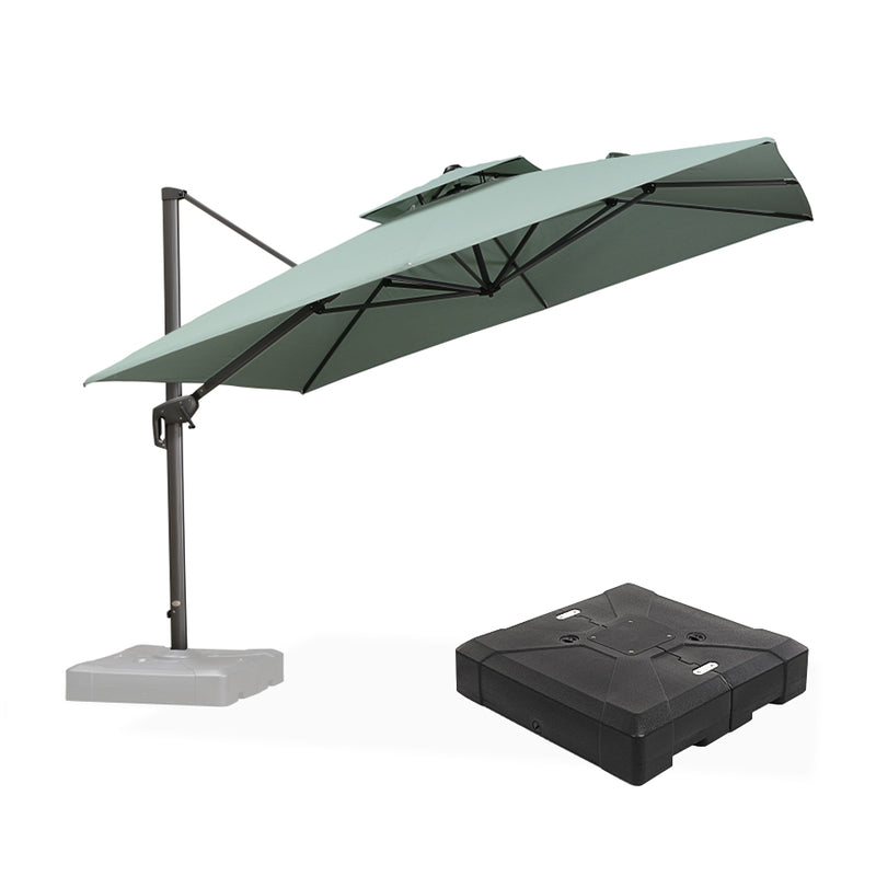 PURPLE LEAF UV50+ Fade Resistant Cantilever Umbrella, Patio Umbrellas with Base